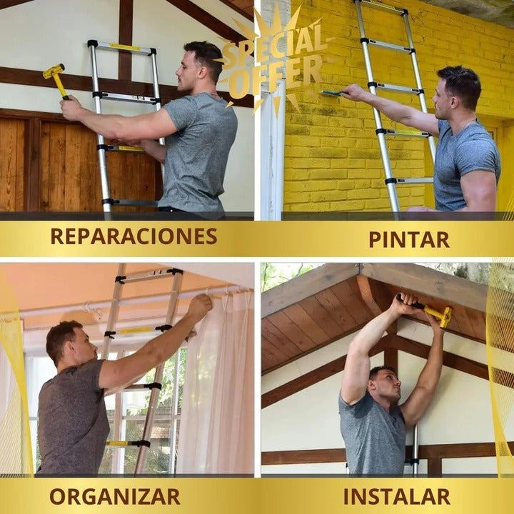 Escalera Telescópica 2M: Ideal para tu Hogar 🏡, Oficina y Proyectos DIY 🛠️