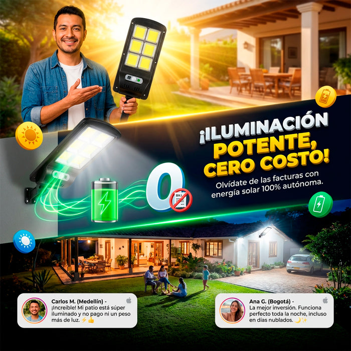 Sistema SolarSense COB: sensor de movimiento y carga solar inteligente
