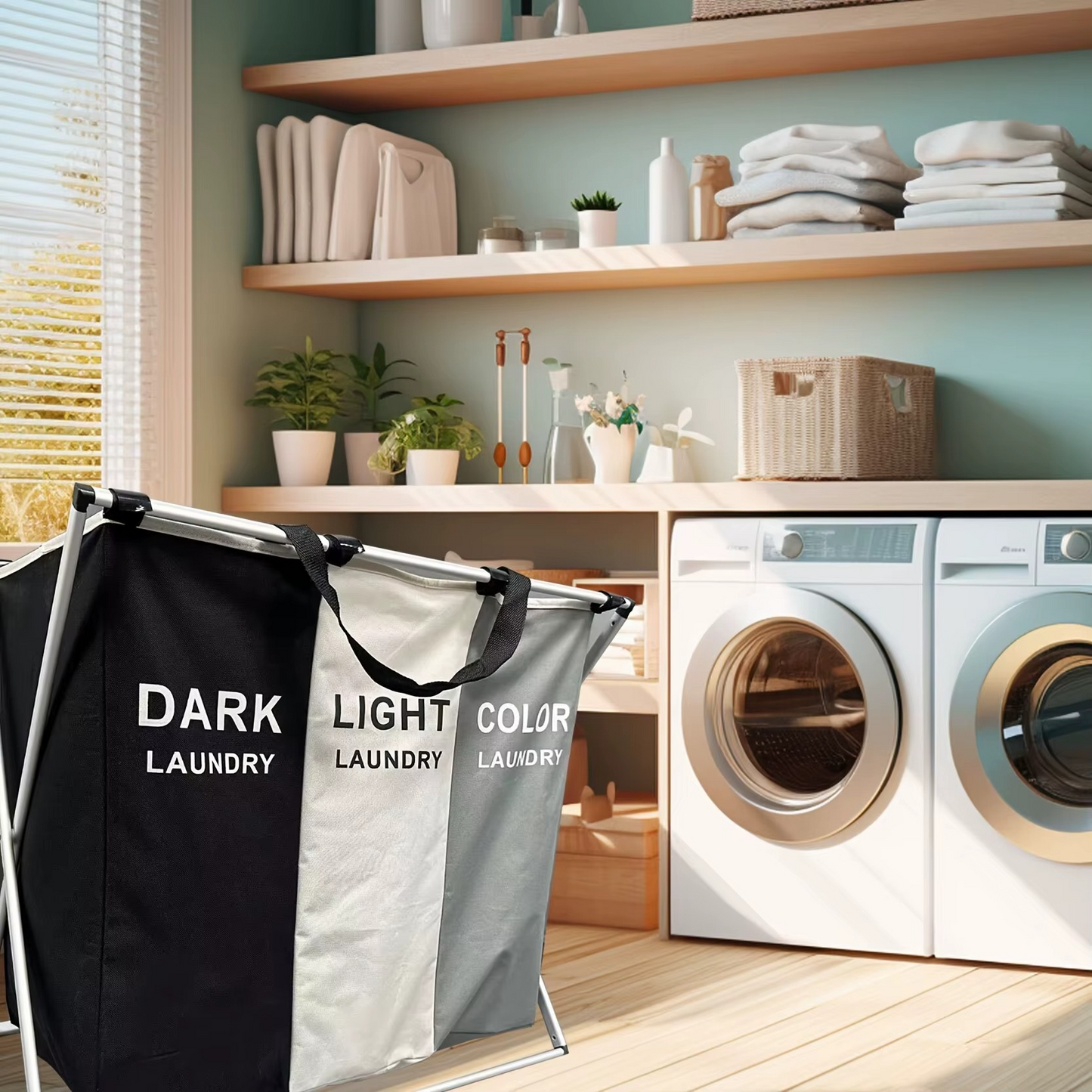 🧺✨ ¡Organiza Tu Lavandería Como un Pro con Este Clasificador 3 en 1!