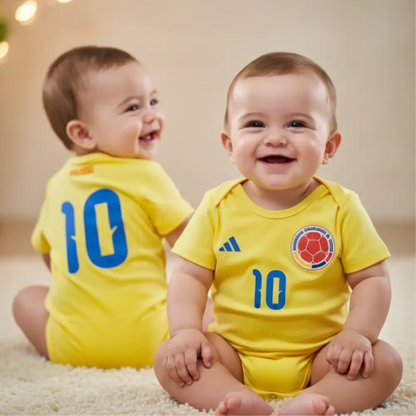 🇨🇴⚽ BabyGol™ Body Mundialista Bebé Selección Colombia — 4 Colores | Tallas 0-24 Meses | ¡Llega Antes del Mundial! 🚚