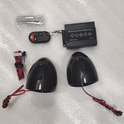 🔒🎵 Alarma para Moto Bluetooth MP3 FM + Control Remoto 100m | MotoSound™ 💥WOW SOLO $109.990🎁