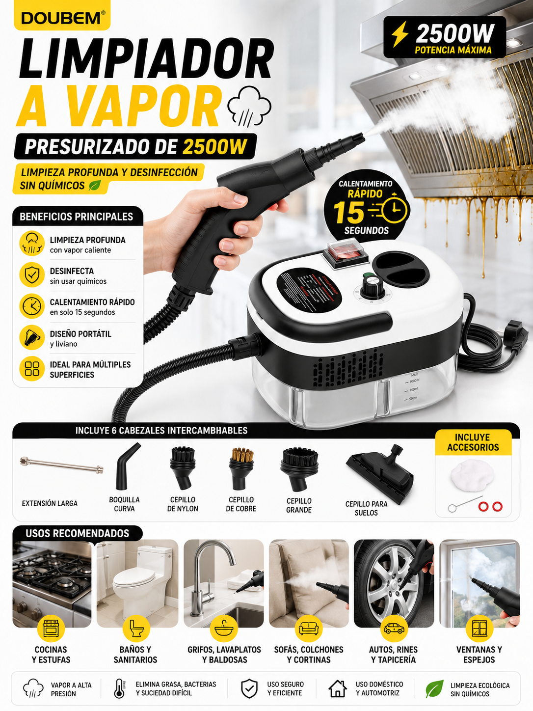 🔥 Vapor Clean™ — 1 Solo Equipo, 100 Usos Diferentes | ¡Solo $149.990!