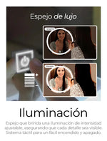 Espejo 70cm Con Luz Led 3 Tonos