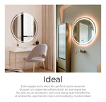 Espejo 70cm Con Luz Led 3 Tonos