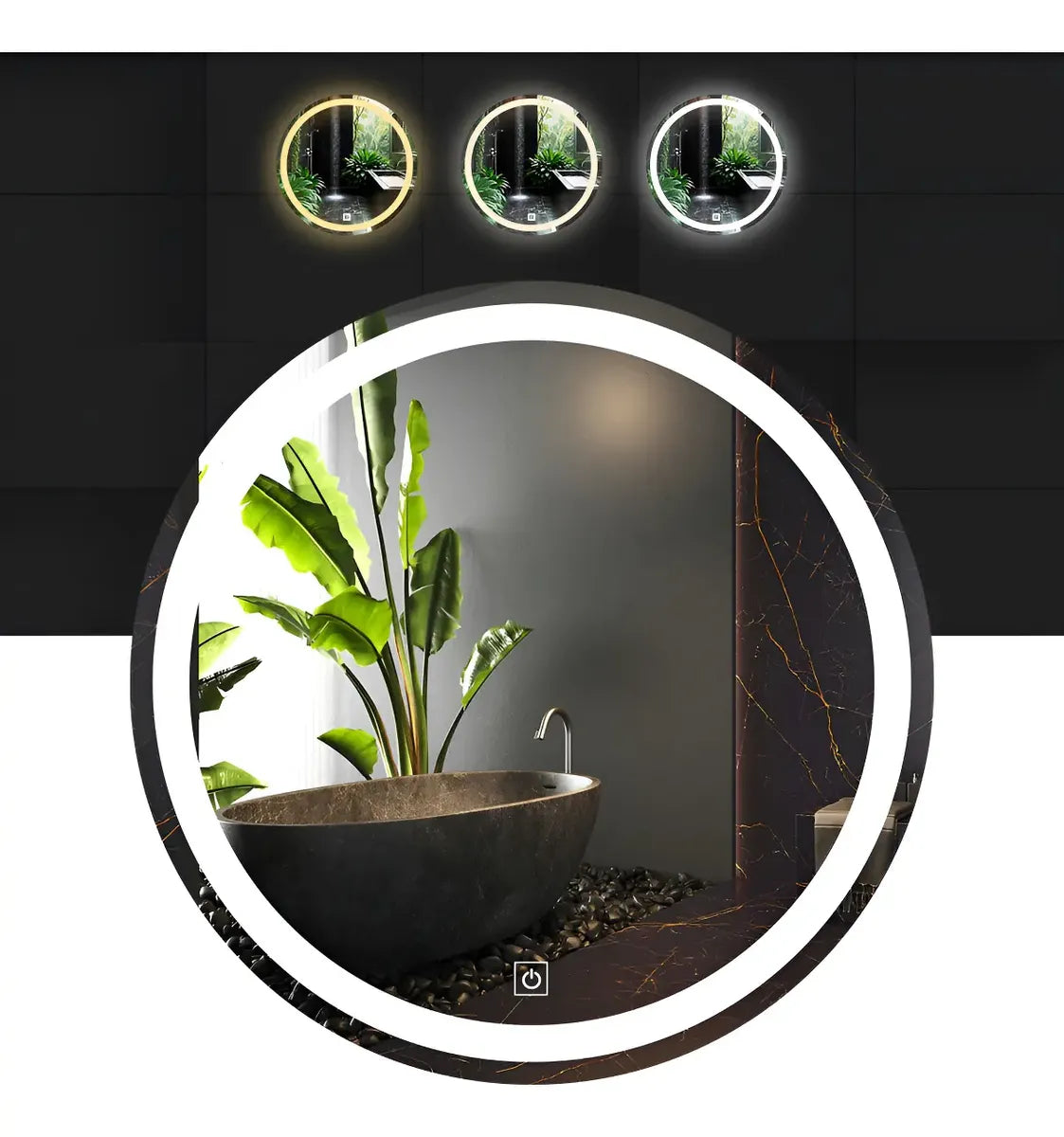 Espejo 70cm Con Luz Led 3 Tonos
