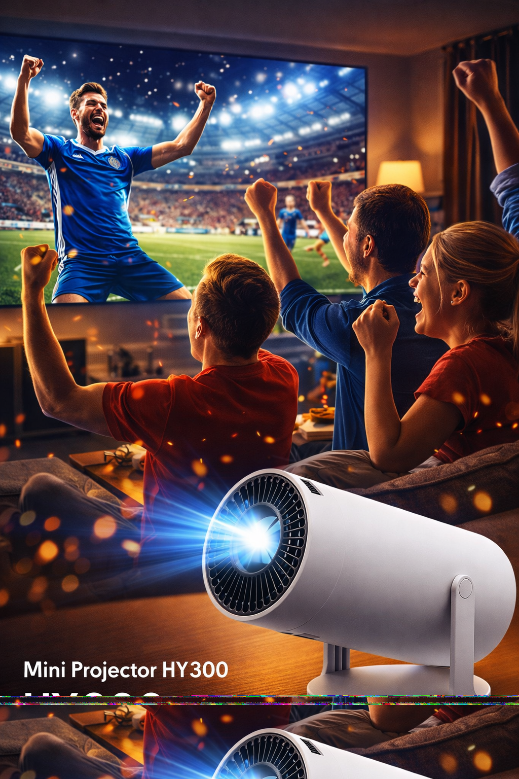 ⏰⚽ OFERTA MUNDIAL WOW🔥 $189.990📽️ Proyector HY300 Android + Control Remoto Incluido 🔥 Hasta 200” en HD | Convierte tu sala en el estadio del Mundial