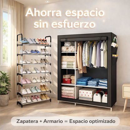 PROMOCION SOLO POR  HOY $129.990🔥 “Adiós al desorden: Combo 2x1 Armario 2 Cuerpos  + Zapatera 6  Niveles — ¡Stock limitado!” A2Z6
