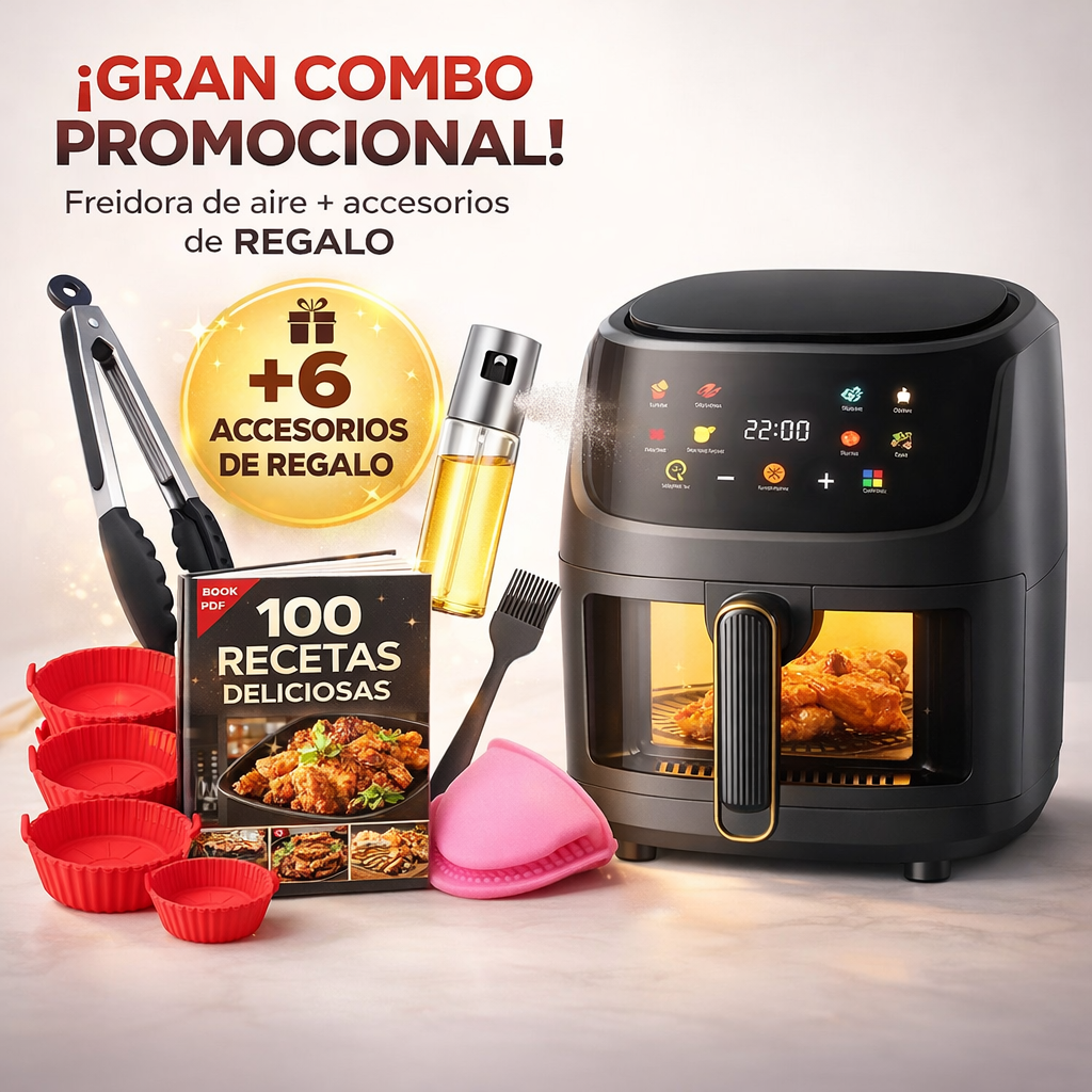 🤩 WOW! ¡Solo $259.990! FREIDORA 10L + 6 Moldes 🧁 + 1 Pinzas 🍗 +  1 Brocha 🍳 + 1 Aceitero Spray 🫒 + 1 Agarradera Silicona🧤 +Libro  100 Recetas 📘- NUEVA