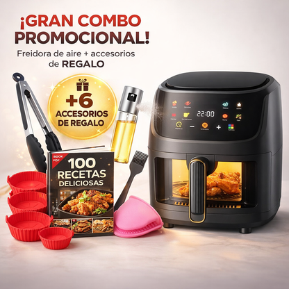 🤩 WOW! ¡Solo $259.990! FREIDORA 10L + 6 Moldes 🧁 + 1 Pinzas 🍗 +  1 Brocha 🍳 + 1 Aceitero Spray 🫒 + 1 Agarradera Silicona🧤 +Libro  100 Recetas 📘- NUEVA