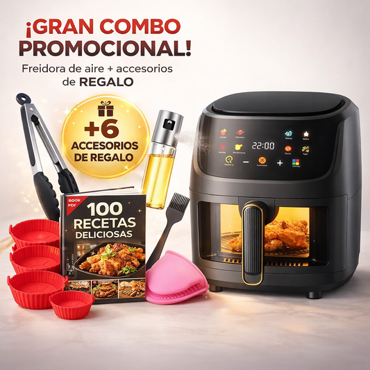 🤩 WOW! ¡Solo $259.990! FREIDORA 10L + 6 Moldes 🧁 + 1 Pinzas 🍗 +  1 Brocha 🍳 + 1 Aceitero Spray 🫒 + 1 Agarradera Silicona🧤 +Libro  100 Recetas 📘- NUEVA
