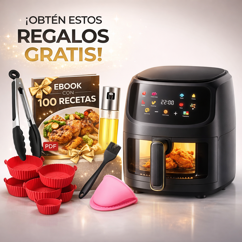 🤩 WOW! ¡Solo $269.990! FREIDORA 10L + 6 Moldes 🧁 + 1 Pinzas 🍗 +  1 Brocha 🍳 + 1 Aceitero Spray 🫒 + 1 Agarradera Silicona🧤 +Libro  100 Recetas 📘