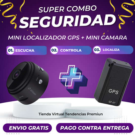 🕵️ COMBO ESPÍA TOTAL — Mini Cámara A9 + GPS Rastreador G-07