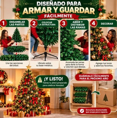 🎄 Árbol de Navidad ZM-180A de 1,8 m – 741 Puntas