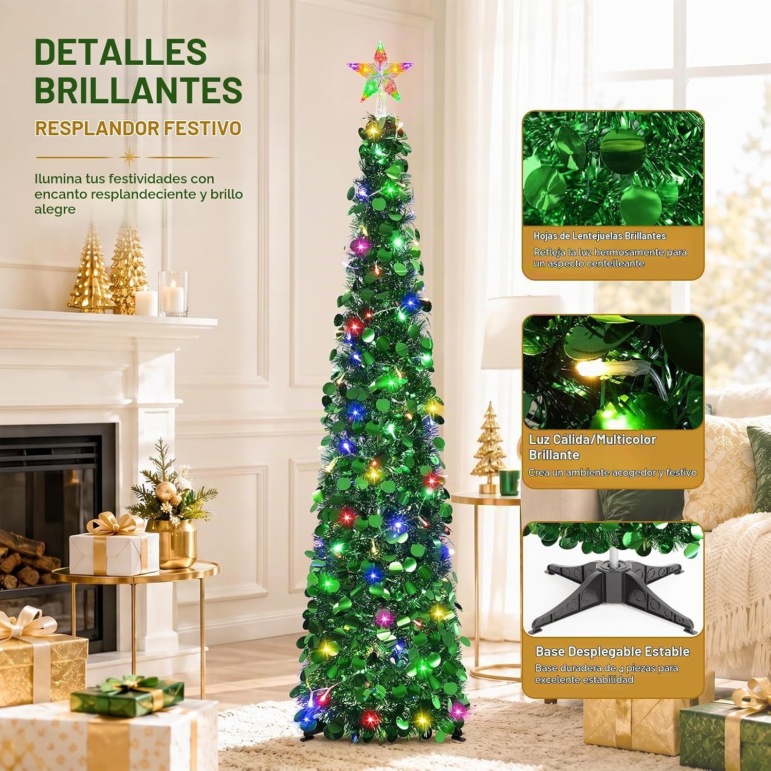 🎁🌈 ¡Tu Árbol Navideño + 200 Bombillos GRATIS!