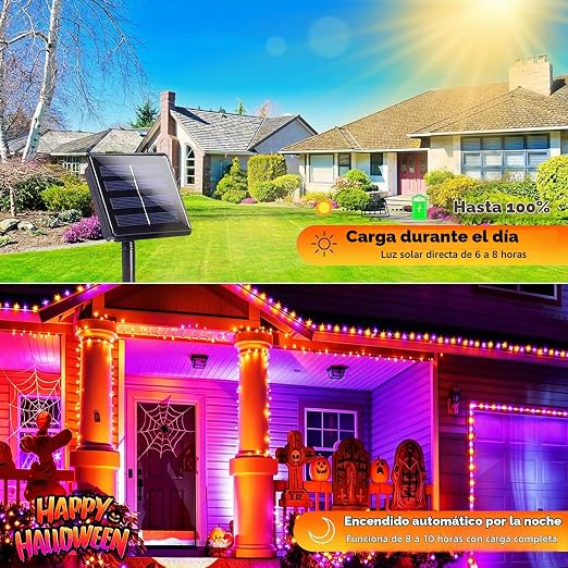 Luces SOLARES☀️ Carga solar + 600 LED + 60 metros = ¡INCREÍBLE! 🤩