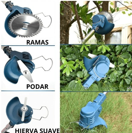⚡ Kit Premium Guadaña Portátil 🌾 con 2 Baterías + Cuchillas + Protección