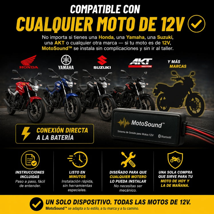 🔒🎵 Alarma para Moto Bluetooth MP3 FM + Control Remoto 100m | MotoSound™ 💥WOW SOLO $129.990🎁 - imagen 3