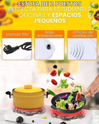 Estufa Electrica De 2 Puestos 5 Niveles