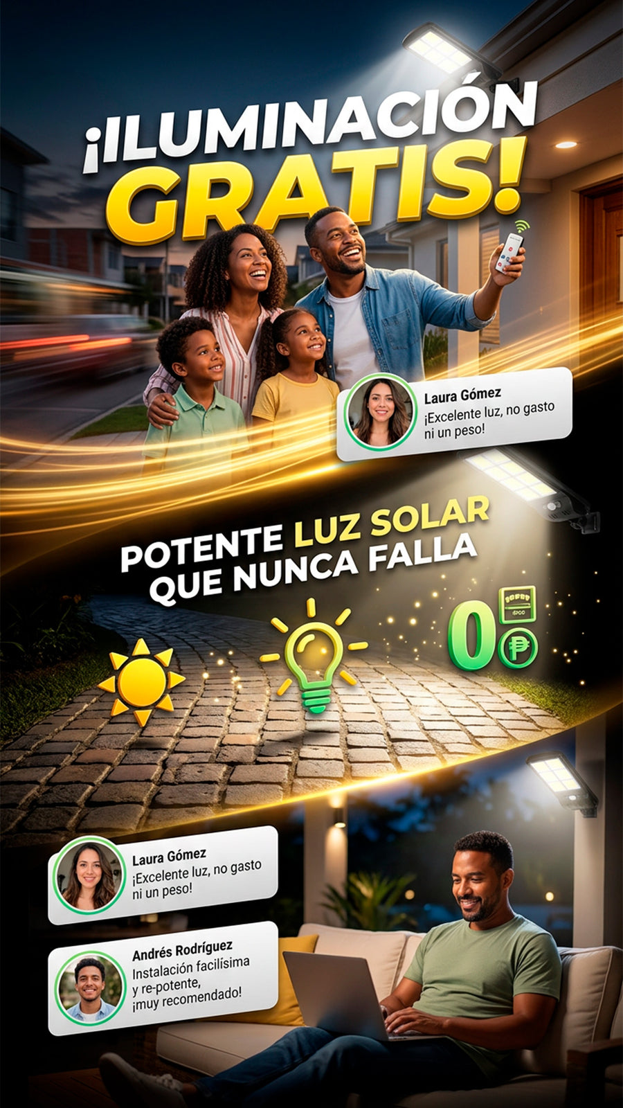 🔥☀️ COMBO x4 LÁMPARAS SOLARES — ¡A UN PRECIO DE LOCURA! 😱💡