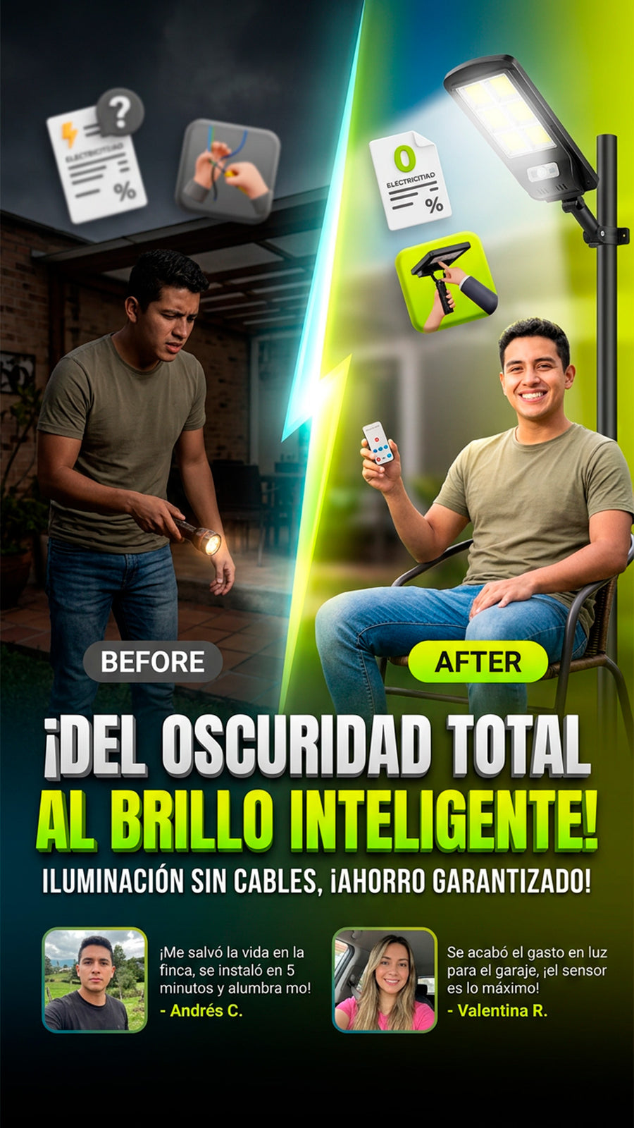 🔥☀️ COMBO x4 LÁMPARAS SOLARES — ¡A UN PRECIO DE LOCURA! 😱💡
