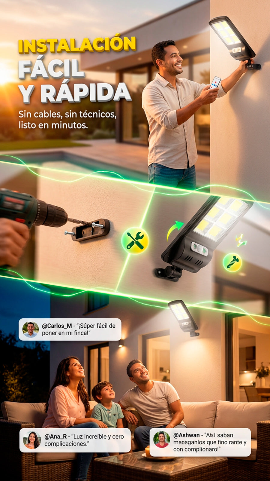 🔥☀️ COMBO x4 LÁMPARAS SOLARES — ¡A UN PRECIO DE LOCURA! 😱💡
