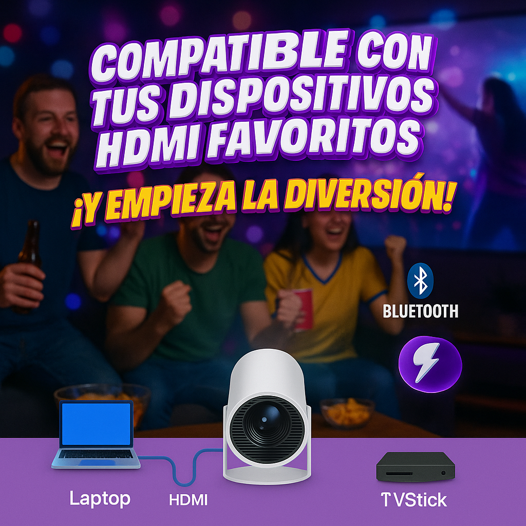 ⏰⚽ OFERTA MUNDIAL WOW🔥 $189.990📽️ Proyector HY300 Android + Control Remoto Incluido 🔥 Hasta 200” en HD | Convierte tu sala en el estadio del Mundial