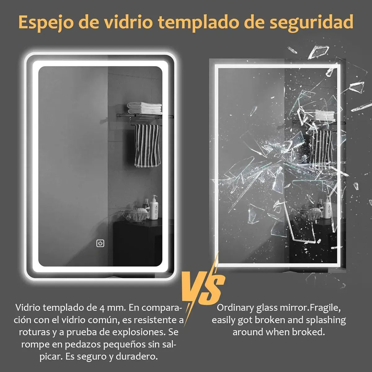 ✨ LumiGlass™ — Espejo LED Inteligente con 3 Temperaturas de Color | 🤩Solo 💥$149.990