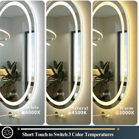 Espejo Ovalado Luz Led 3 Tonos Dimerizab
