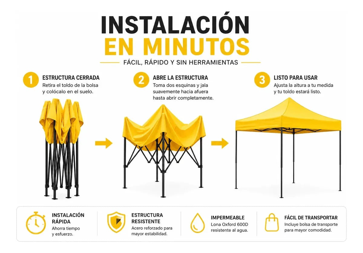⛺ CARPAPRO™ — CARPA TOLDO IMPERMEABLE 2X2 💥WOW SOLO $289.990💯