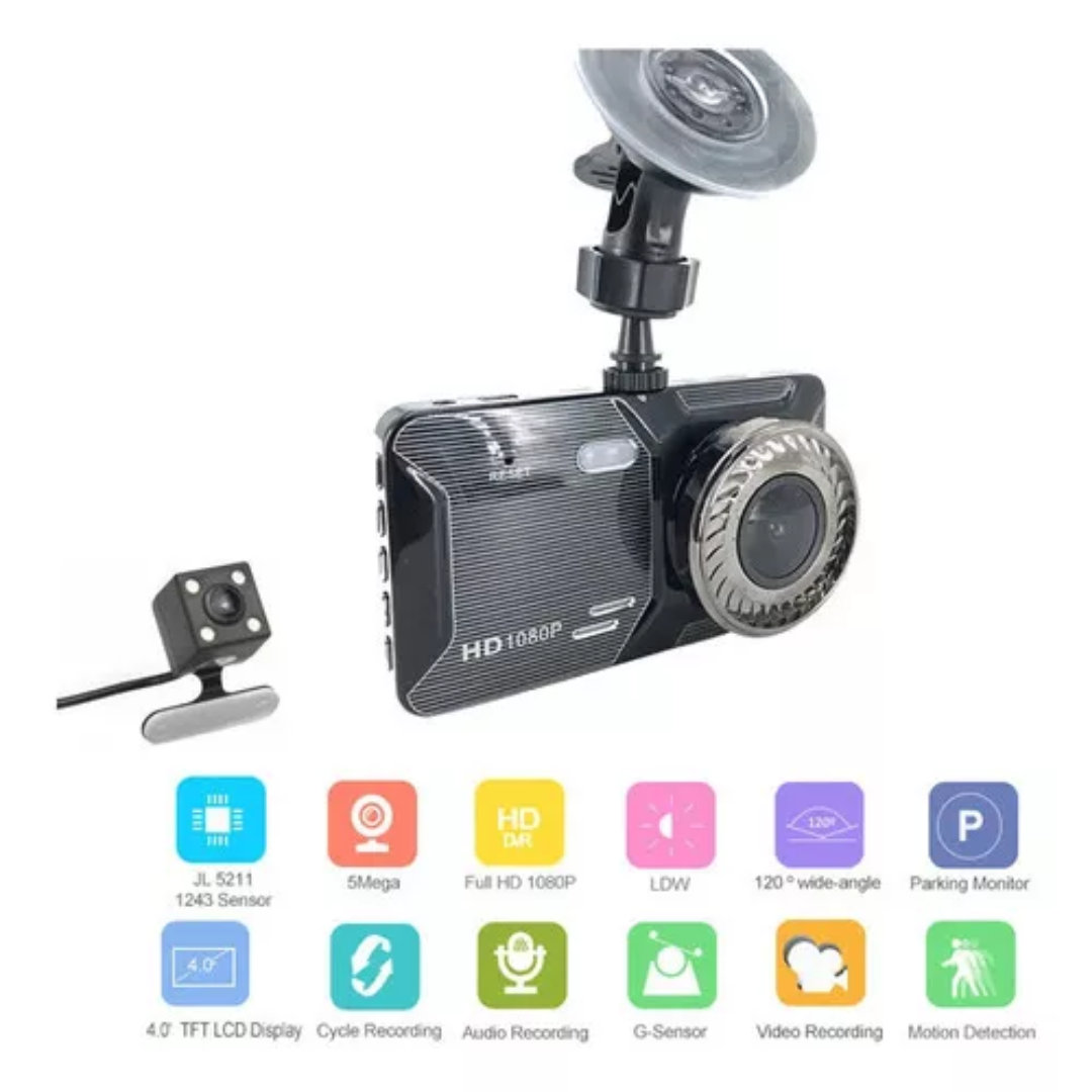 CAMARA DOBLE PARA COCHE, CON PANTALLA TACTIL