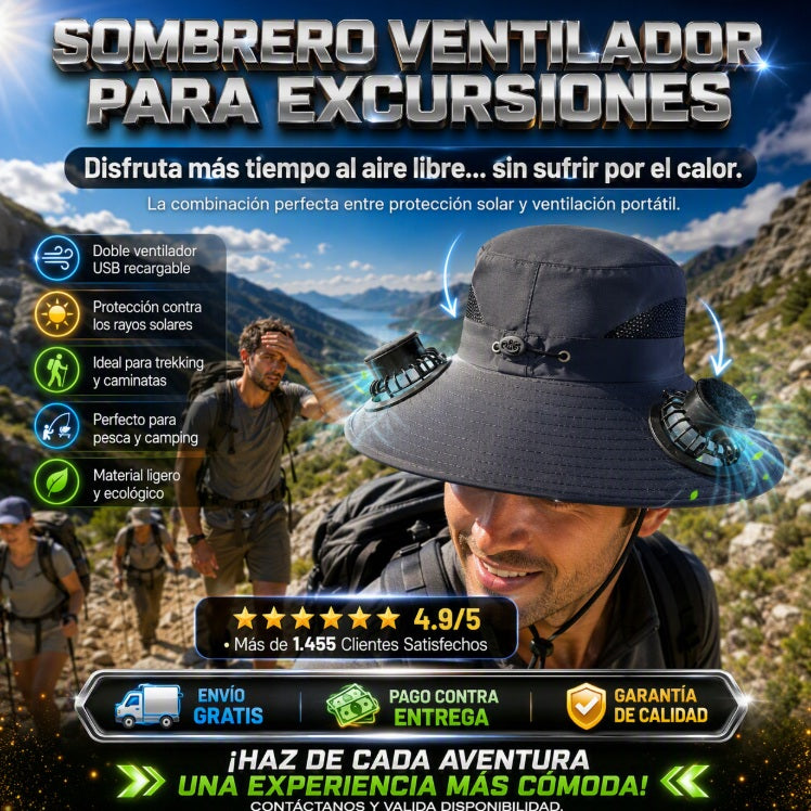 Sombrero Ventilador Ecológico — Ideal para Trekking, Running y Camping 🥾🎣 - foto 10