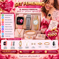 🎁 El Regalo Que Lo Tiene Todo + ⌚ ⌚ 1 Reloj Inteligente A58 Plus 🎀 2 correas intercambiables 💎 1 reloj tipo joyería 📿 1 collar ✨ 1 pulsera 💍 1 anillo 🌟 1 par de aretes ⚡ 1 cargador