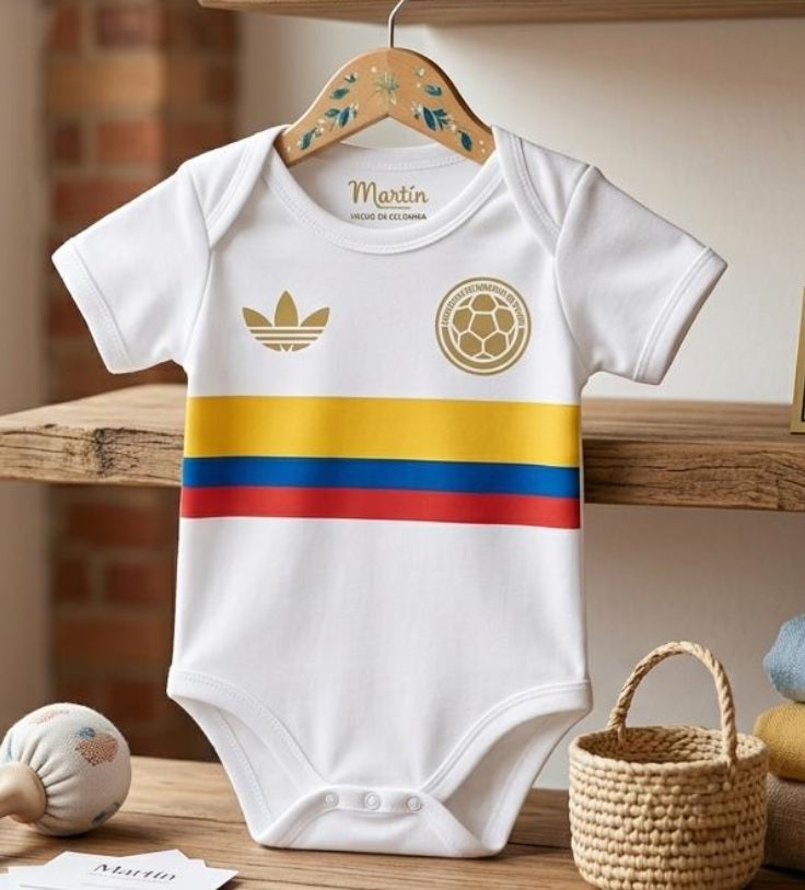 🇨🇴⚽ BabyGol™ Body Mundialista Bebé Selección Colombia — 4 Colores | Tallas 0-24 Meses | ¡Llega Antes del Mundial! 🚚