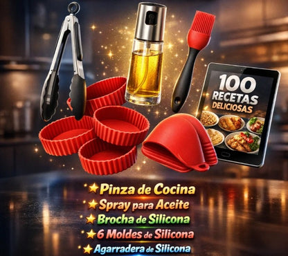 🤩 WOW! ¡Solo $259.990! FREIDORA 10L + 6 Moldes 🧁 + 1 Pinzas 🍗 +  1 Brocha 🍳 + 1 Aceitero Spray 🫒 + 1 Agarradera Silicona🧤 +Libro  100 Recetas 📘- NUEVA