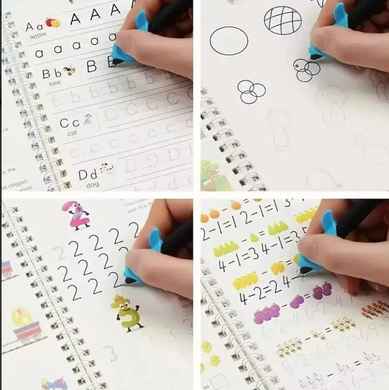 💥WOW SET x 4 Libros caligrafía Montessori ✨ MAGIC PREMIUM 🖊(Letras + Números + Dibujo + Conteo)solo en $69.990 - ✨📚 ¡Convierte cada trazo en aprendizaje mágico! ✍️💫
