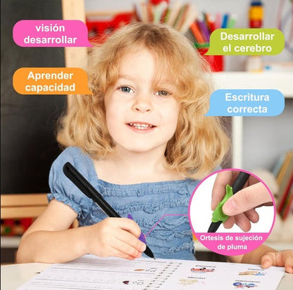💥WOW SET x 4 Libros caligrafía Montessori ✨ MAGIC PREMIUM 🖊(Letras + Números + Dibujo + Conteo)solo en $69.990 - ✨📚 ¡Convierte cada trazo en aprendizaje mágico! ✍️💫