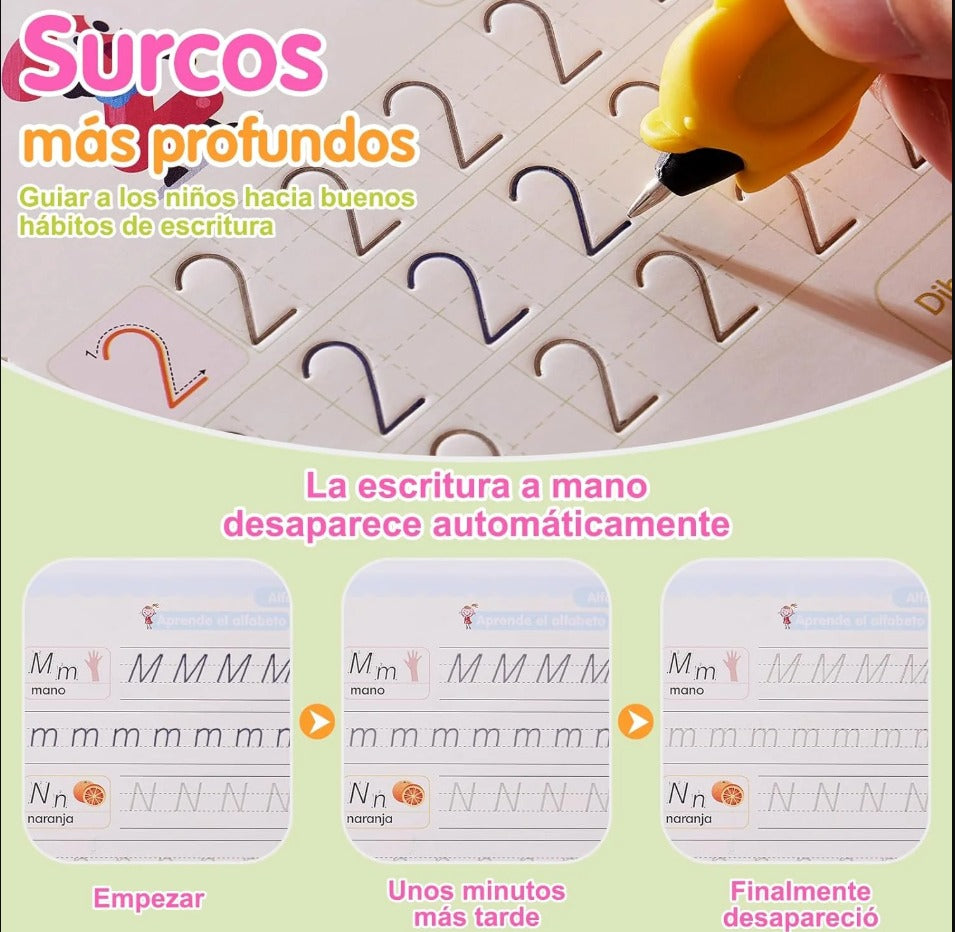💥WOW SET x 4 Libros caligrafía Montessori ✨ MAGIC PREMIUM 🖊(Letras + Números + Dibujo + Conteo)solo en $69.990 - ✨📚 ¡Convierte cada trazo en aprendizaje mágico! ✍️💫