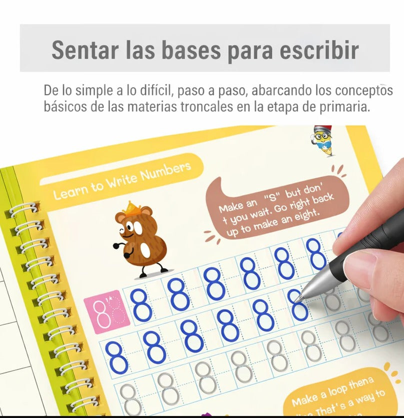 💥WOW SET x 4 Libros caligrafía Montessori ✨ MAGIC PREMIUM 🖊(Letras + Números + Dibujo + Conteo)solo en $69.990 - ✨📚 ¡Convierte cada trazo en aprendizaje mágico! ✍️💫