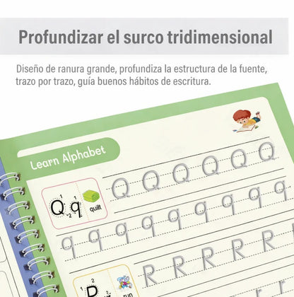 💥WOW SET x 4 Libros caligrafía Montessori ✨ MAGIC PREMIUM 🖊(Letras + Números + Dibujo + Conteo)solo en $69.990 - ✨📚 ¡Convierte cada trazo en aprendizaje mágico! ✍️💫