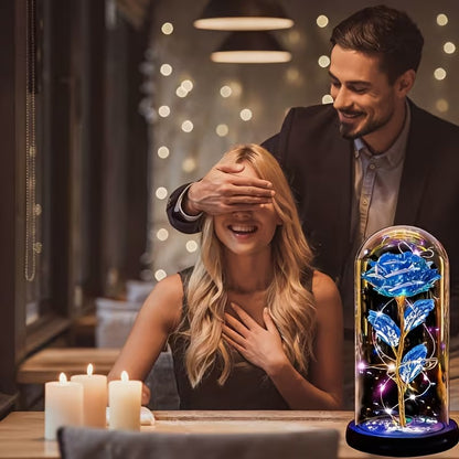 🌹 Rosa Eterna con Luz LED en Cúpula de Cristal