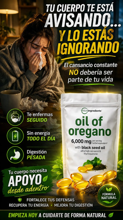 WOW💥 90 Capsulas solo en $89.900🌿 Aceite de Orégano en Cápsulas · Suplemento Natural Diario 💊 90 Cápsulas Blandas · 6.000mg por porción · Orégano + Semilla Negra Para tu rutina de bienestar natural — IMPORTADO DE USA
