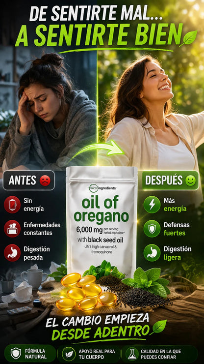 WOW💥 90 Capsulas solo en $89.900🌿 Aceite de Orégano en Cápsulas · Suplemento Natural Diario 💊 90 Cápsulas Blandas · 6.000mg por porción · Orégano + Semilla Negra Para tu rutina de bienestar natural — IMPORTADO DE USA