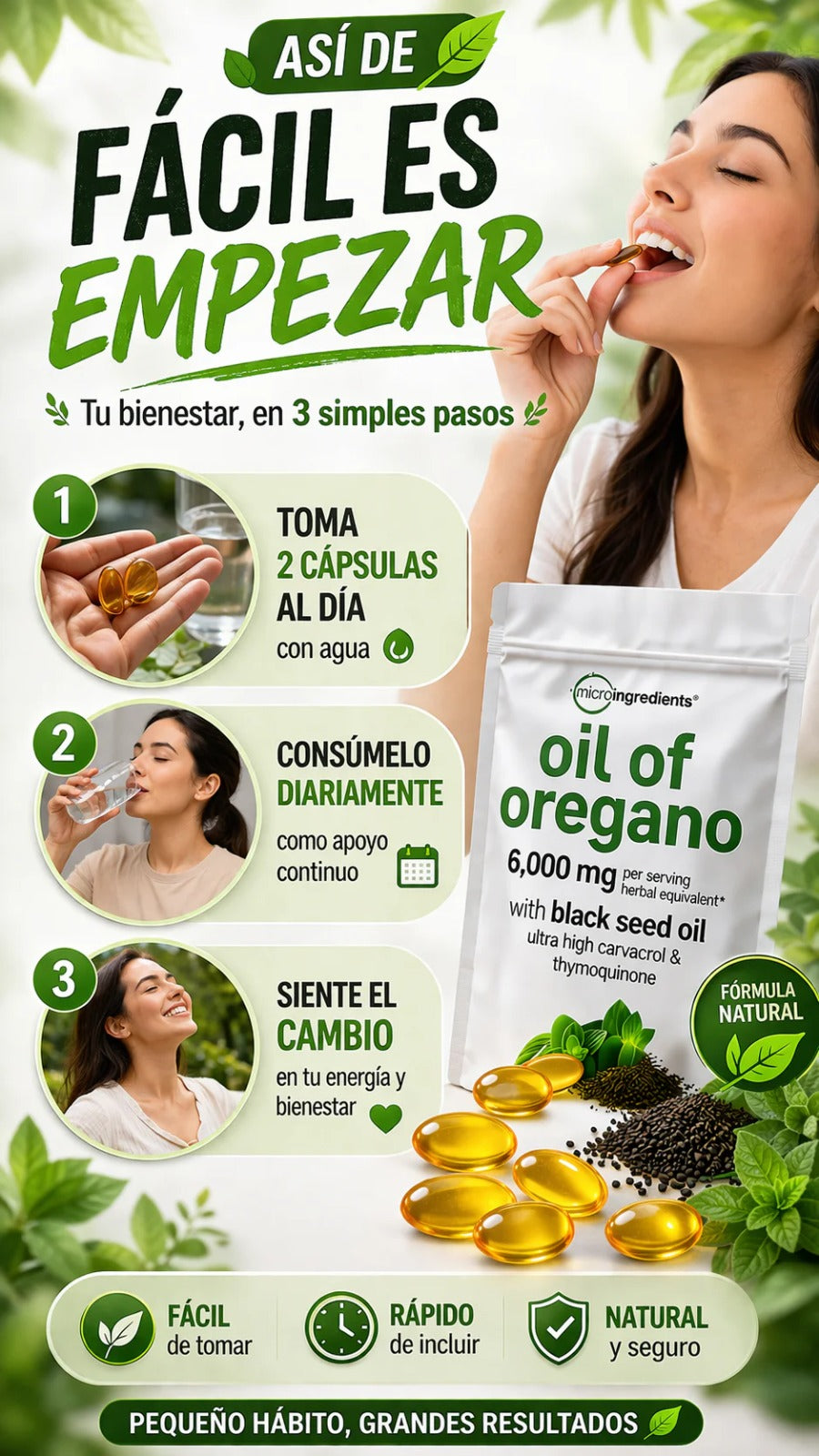 WOW💥 90 Capsulas solo en $89.900🌿 Aceite de Orégano en Cápsulas · Suplemento Natural Diario 💊 90 Cápsulas Blandas · 6.000mg por porción · Orégano + Semilla Negra Para tu rutina de bienestar natural — IMPORTADO DE USA