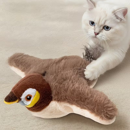 ✅ Muebles a salvo, Gatos felices 🐱🪶 PÁJARO INTERACTIVO PARA GATOS😻 Se mueve, vibra y suena como uno real