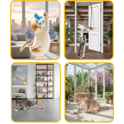 ✅ Muebles a salvo, Gatos felices 🐱🪶 PÁJARO INTERACTIVO PARA GATOS😻 Se mueve, vibra y suena como uno real