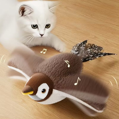 ✅ Muebles a salvo, Gatos felices 🐱🪶 PÁJARO INTERACTIVO PARA GATOS😻 Se mueve, vibra y suena como uno real