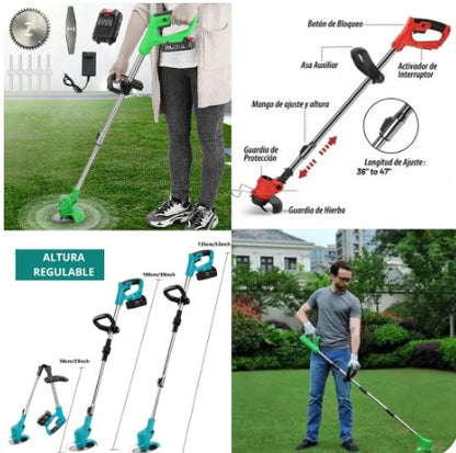 ⚡ Kit Premium Guadaña Portátil 🌾 con 2 Baterías + Cuchillas + Protección