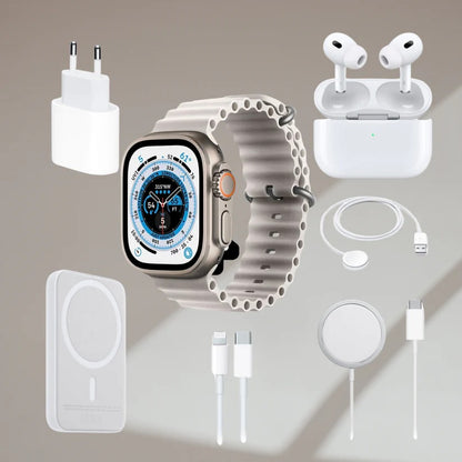 🎁 COMBO ESPECIAL: ⌚ SMARTWATCH X8 + INCLUYE BATERÍA EXTERNA + CARGADOR INALÁMBRICO + AURICULARES + CABLE TIPO-C 🎁