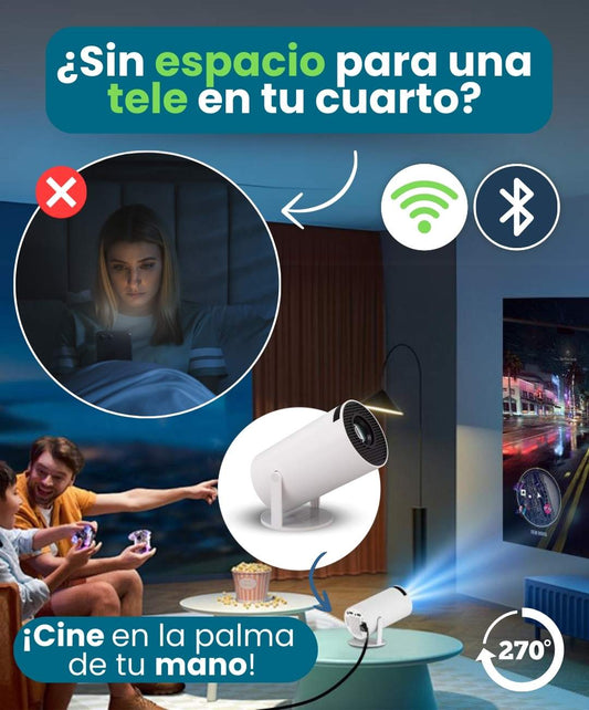 📽️ Proyector HY300 Android + Control Remoto | Hasta 200” en HD 🛒 ¡Transforma tu sala en cine o tu aula en una experiencia WOW!