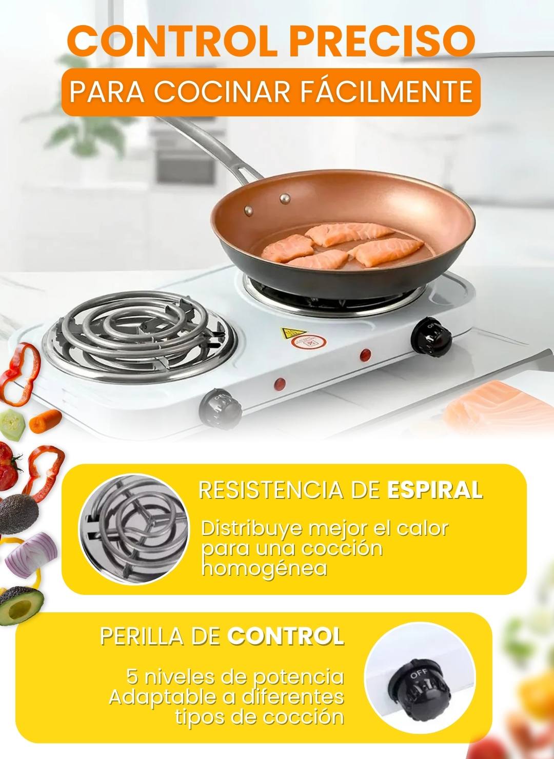 Estufa Electrica De 2 Puestos 5 Niveles